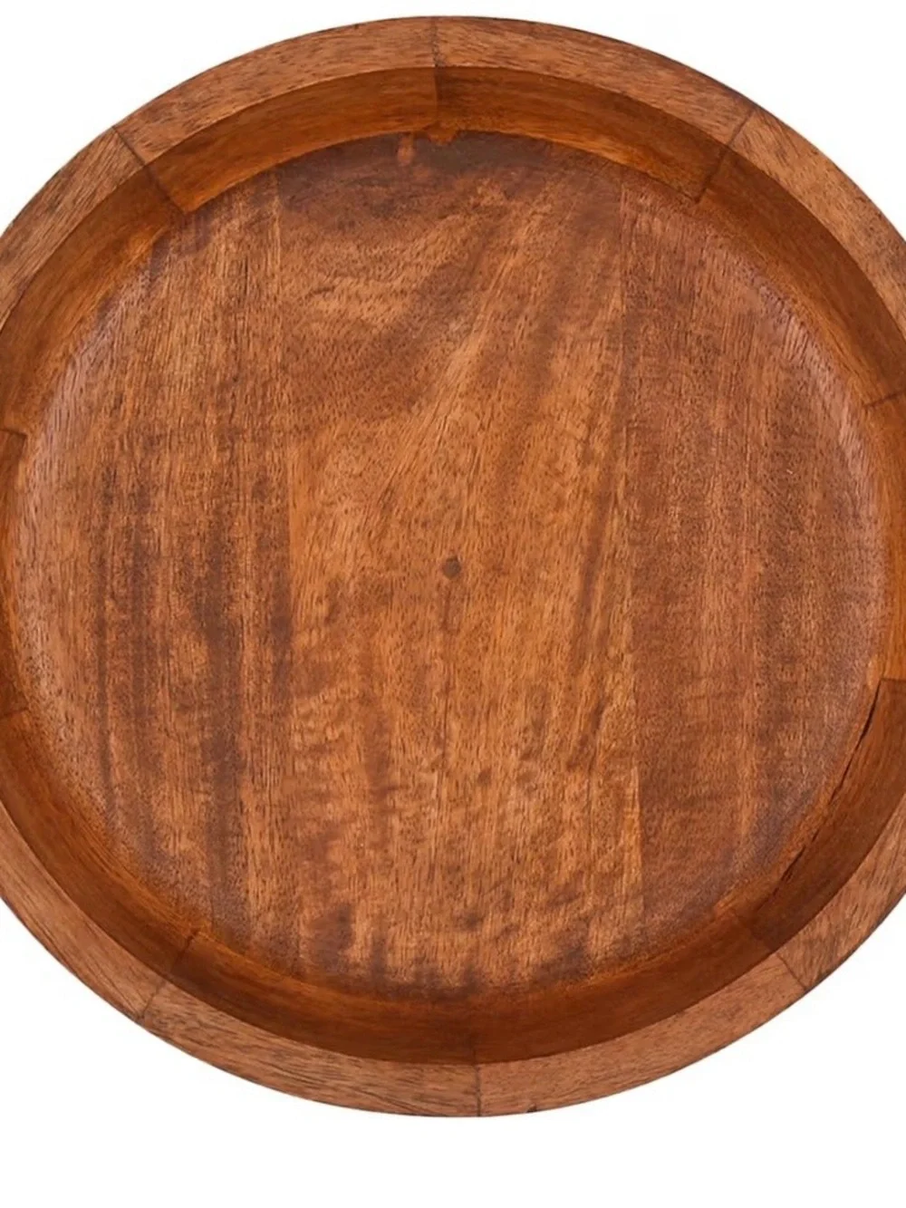 Mango Wood Decorative Round Carved Bowl for Centerpiece Fruit Bowl 10”x10”x2.5”
